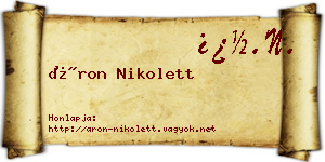 Áron Nikolett névjegykártya